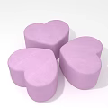Heart Shaped Pink Upholstered Sofa Stools For Living Room Decorative Use