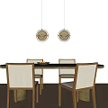 Dining table and chair combination 3d model
