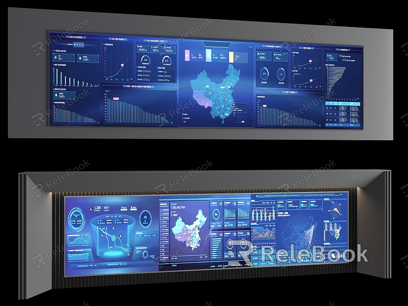 Modern screen large screen command center screen control center large screen monitoring large screen central control large screen model