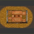 Classic Wooden Chest With Silver Metal Straps Lock Surrounded By Gold Coins