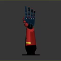 Red Blue Robotic Mechanical Arm Design With Black Base Structure