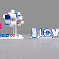 OCTIDO 02 Exhibition Installation With LOVE Sign And Colorful Blocks Design