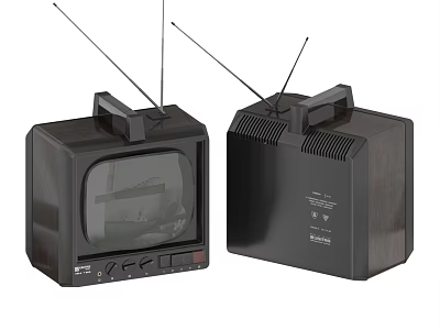 black and white TV retro TV old TV 3d model