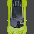 Neon Yellow Sports Car With Sleek Design Black Roof And Rear Spoiler