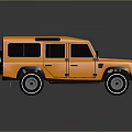 Orange Four Door Off Road Vehicle With Rugged Design Black Windows And Roof Rack