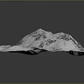 White Snowy Terrain Model With Gray Textures And Irregular Undulating Surface 3d model