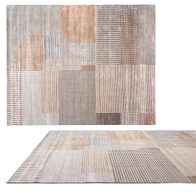 Modern Neutral Square Rug With Patchwork Pattern And Textured Beige Brown Panels 3d model Modern Neutral Square Rug With Patchwork Pattern And Textured Beige Brown Panels 3d model