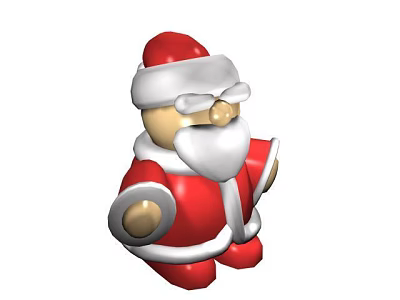 Christmas Santa Claus Decorative Ornament Set with Red White Costume for Holiday Decoration 3d model