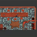 Medieval Blacksmith Workshop Interior With Wooden Workbench Barrels Hanging Tools And Gray Brick Walls