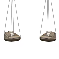 Stylish Rattan Hanging Chairs with Light Colored Cushions for Indoor Outdoor Spaces