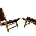 Modern Leisure Chairs Set of Two With Wooden Frame And Leather Seats