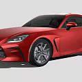 Sleek Red Toyota Sports Car With Two Door Coupe Design And Alloy Wheels