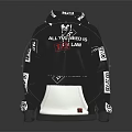 Hooded Sweatshirt with All You Need Is Law Text and Graphic Prints in Black White