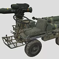 Military Vehicle With Missile Launchers Cannon And Steering Control Equipment