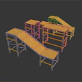Orange Metal Work Platform Frames With Various Shapes And Adjustable Structures