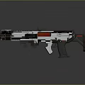 Futuristic Sci Fi Weapon With White Black Red Color And Modern Design