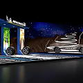 Performance Timing Kit Display With Car Silhouette On Starry Mountain Track Platform