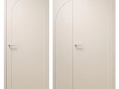 Elegant Modern Door Handle With Sleek Silver Metal Finish On White Interior Doors 3d model