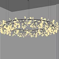 Modern Hanging Pendant Light With Petal Design And Gold Frame In White Room