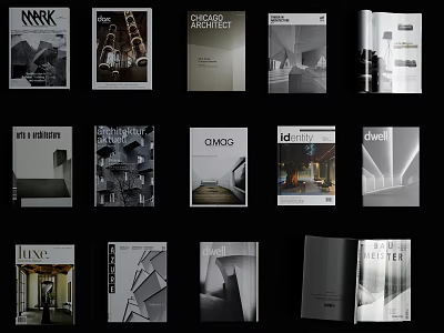 Modern Architecture Interior Design Books Magazines With Creative Covers And Layouts 3d model