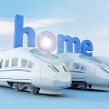 modern high-speed rail 3d model