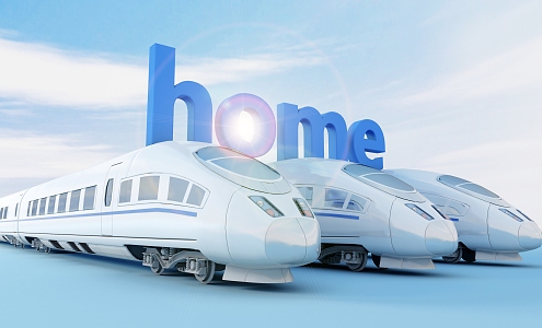 modern high-speed rail 3d model