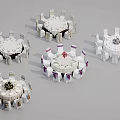 Elegant Dining Table Sets With Round Tables Chairs And Floral Centerpieces