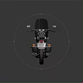 Classic White and Black Motorcycle with Windshield Leather Seat and Side Mirrors