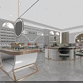 Modern Eyewear Store Interior Design With Prada Display Shelves Counters And Lighting 3d model