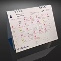 Desk Calendar For August 2023 With Marked Dates By Smart Eye Group 3d model