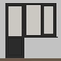 Black Wall Mounted Storage Cabinet With Glass Doors And Wooden Base