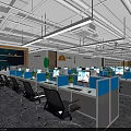 Modern Conference Room Interior With Yellow And White Chairs And Large Projection Screen