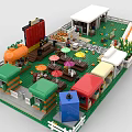 LEGO Toy Blocks Bazaar Activity Scene 3d model