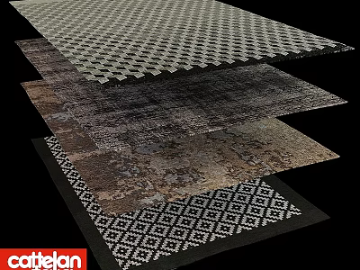 Square Rugs With Diverse Patterns And Textures In Various Colors And Styles 3d model