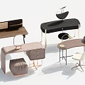 Stylish Modern Dressing Tables With Drawers Mirror Stool And Metal Frame Design