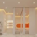 Modern SPA Reception With Stylish Lighting And Comfortable Seating 3d model