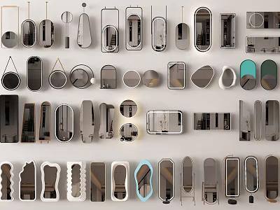 An Array Of Stylish Mirrors With Diverse Shapes And Designs 3d model An Array Of Stylish Mirrors With Diverse Shapes And Designs 3d model
