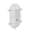 Elegant Brass Cage Wall Light With Ribbed Glass And Metal Frame