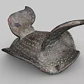 Other Ancient Bronze Artifact With Textured Surface And Wing Like Decorative Structure