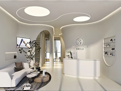 Modern SPA Reception Area With Minimalist Design 3d model