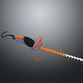 Electric Hedge Trimmer With Orange White Blades Black Gray Handle For Garden Use