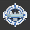 Blue And White Spiral Structure Component Designed For Spacecraft Missions