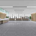 Modern Hospital Lobby Interior With Reception Desk Staff And Large Windows