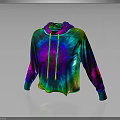 Vibrant Tie Dye Drawstring Hoodie With Multicolored Design For Fashionable Look