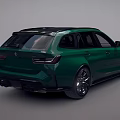 Green Sporty Wagon Car With Aggressive Front Grille Black Wheels And Sleek Body Lines