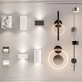 Various Modern Wall Lamps With Circular Linear And Rectangular Metal Design Fixtures