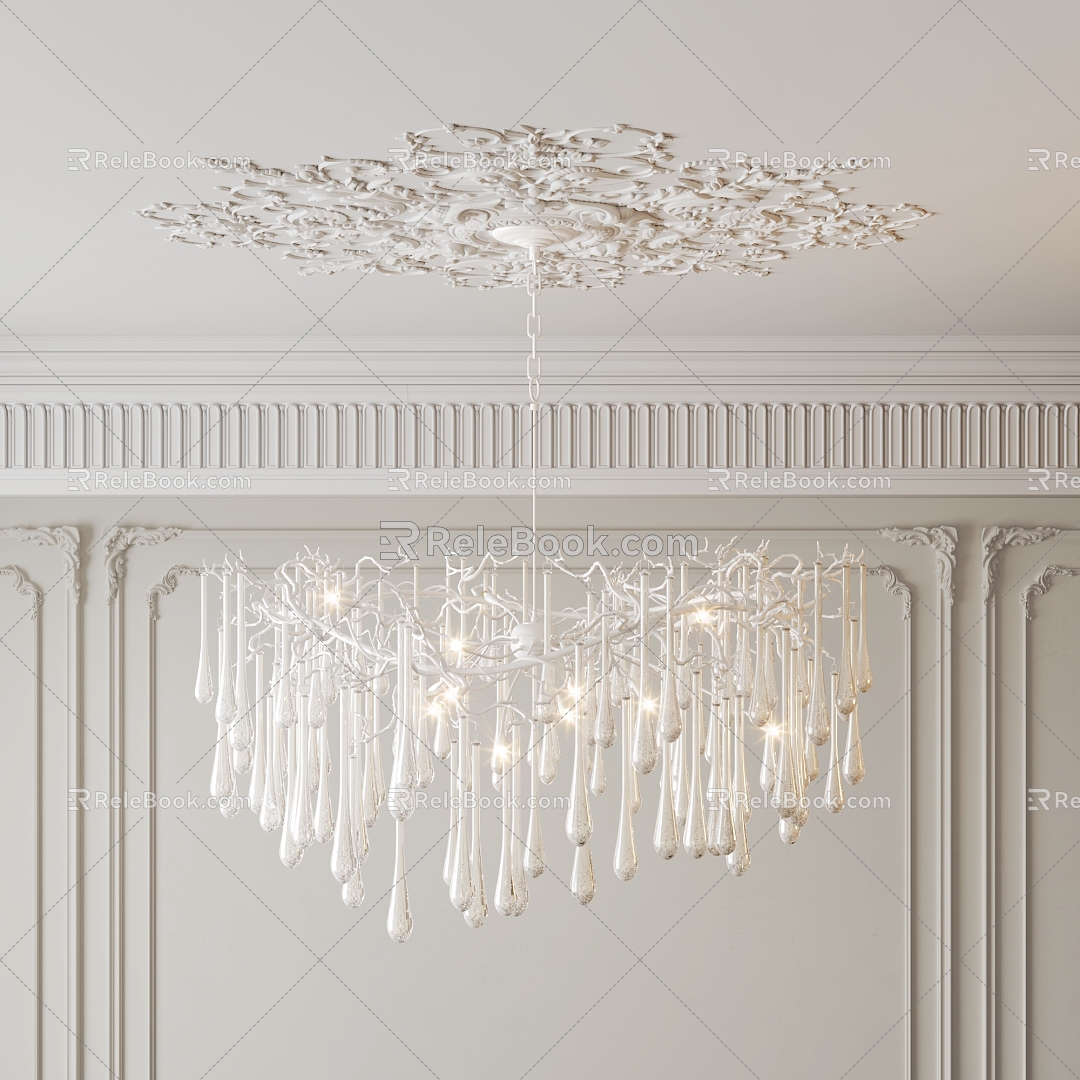 French Chandelier Hall Chandelier Crystal Chandelier Art Chandelier Decorative Chandelier Light Luxury Chandelier 3d model