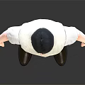 Man In Light Colored T Shirt Black Pants And Black Shoes Front Back Views