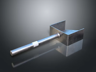 Metal Hand Tool With Long Shaft And Square Head Design For Industrial Applications 3d model