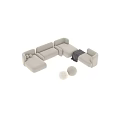 Modern Light Beige Fabric Sectional Sofa With Modular Design And Soft Armrest Cushions
